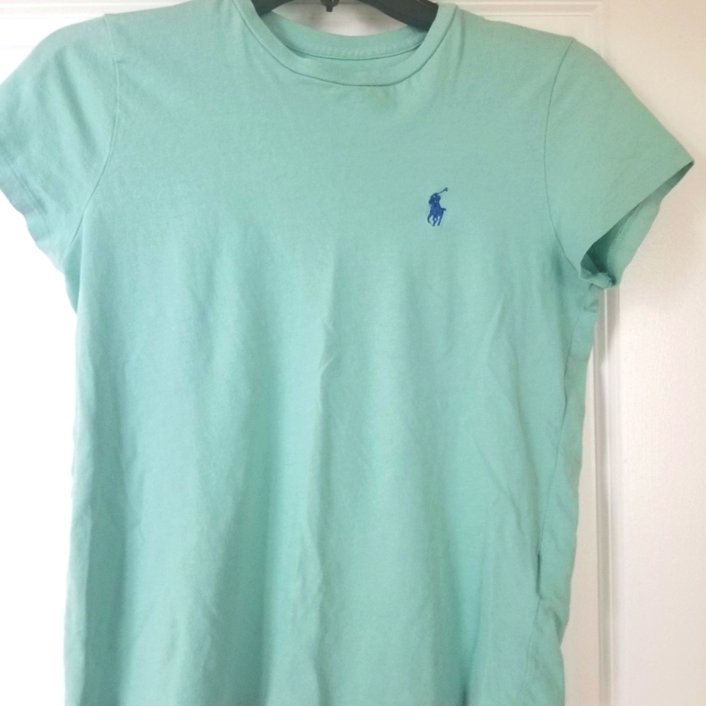 Polo crew neck tshirt teal. Sz xs
